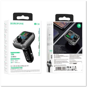 BT FM-трансмиттер BOROFONE BC38 + 2USB 18W+PD TYPE C 20W