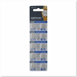 Батарейка GoPower AG12 1.5V LR43 BL10 Батарейка GoPower AG12 1.5V LR43 BL10