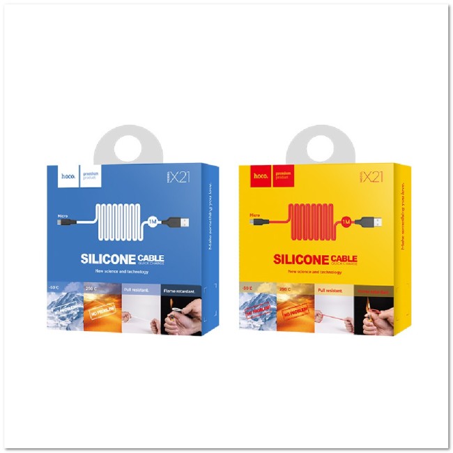 Кабель micro USB HOCO X21 Silicone 2A (L=1М) (ЗАЩИТА ОТ ДЕТЕЙ/ ОТ ПЕРЕГРЕВА/ОТ МОРОЗА)