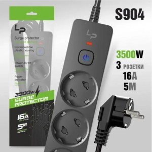 Сетевой фильтр LP5105 3 гнезда 5м с переключателем, заземление 16А Сетевой фильтр LP5105 3 гнезда 5м с переключателем, заземление 16А