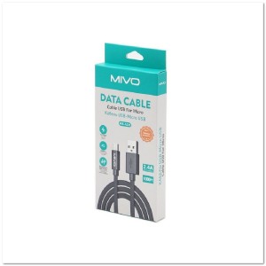 Кабель micro USB MIVO MX-42 (L=1M) 2.4A нейлоновая оплетка, плоский