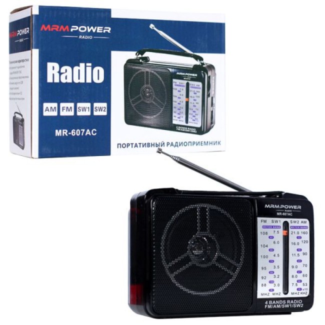 Радиоприемник MR-607 (питание сетевое 220 V, батарейки R20)
