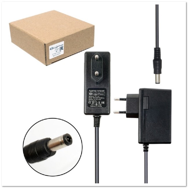 СЗУ для цифровых устройств 27.5V (0,6А) разъем 5,5 / 2,5 LP-129 (автомат-зашита от перегрузки)