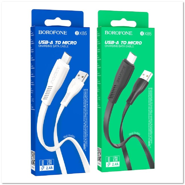 Кабель micro BOROFONE BX85 2.4А (1М) (плоский)