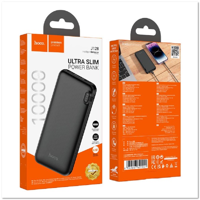 POWER-BANK HOCO J128 10000mAh 2 USB, micro USB, TYPE-C