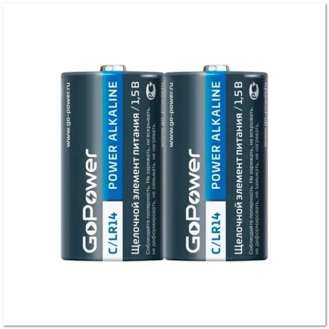 Батарейка алкалиновая GoPower LR14 С 2S