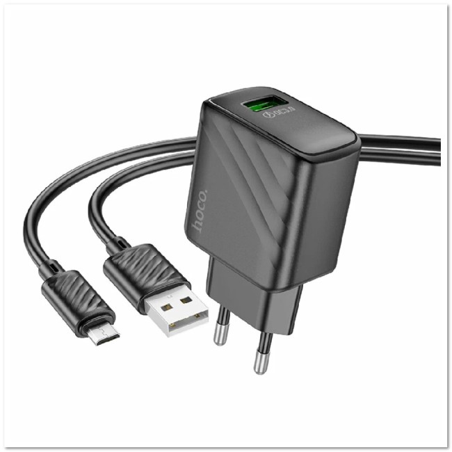 СЗУ HOCO CS21А с USB + кабель Micro USB CQ3.0 18W