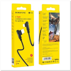 Кабель Lightning  BOROFONE BX58 2.4А (1М) (круглый угловой)