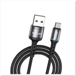 Кабель micro USB MIVO MX-45 (L=1M) 2.4A с нейлоновой оплеткой, LED-индикация
