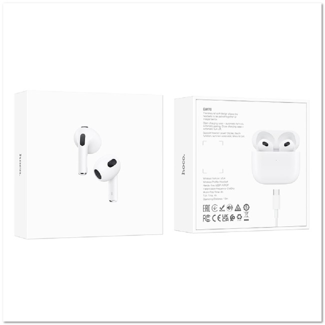 Беспроводные наушники HOCO EW76 TWS WHITE Беспроводные наушники HOCO EW76 TWS WHITE