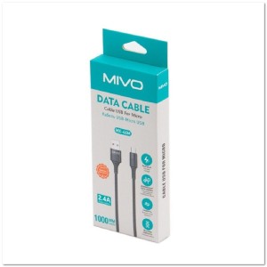 Кабель micro USB MIVO MX-46 (L=1M) 2.4A с нейлоновой оплеткой