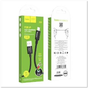Кабель Lightning HOCO X89  2.4A (L=1M) нейлоновая оплетка
