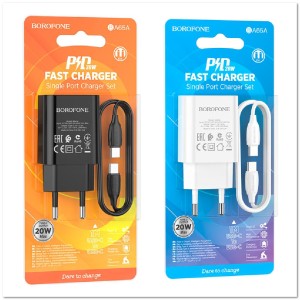 СЗУ BOROFONE BA65A с TYPE-C портом + кабель TYPE-C PD20W