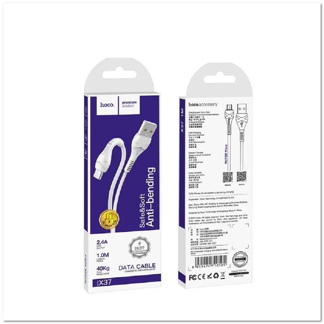 Кабель micro USB HOCO X37  2.4А (L=1M)