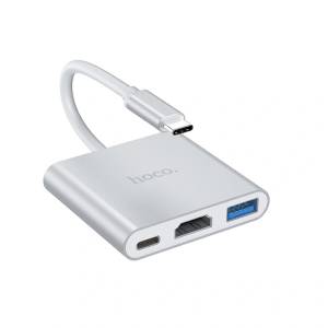 TYPE C-HUB на 3 порта HOCO HB14 (USB3.0/ TYPE C/ HDMI)