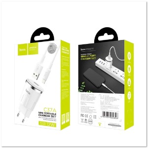 СЗУ HOCO C37A с USB + кабель Lightning 2.4A