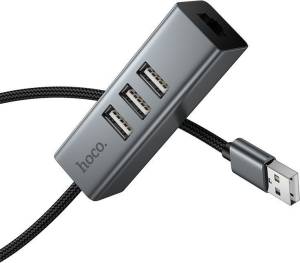 USB-HUB на 4 порта HOCO HB1D (3*USB2.0+RJ45)