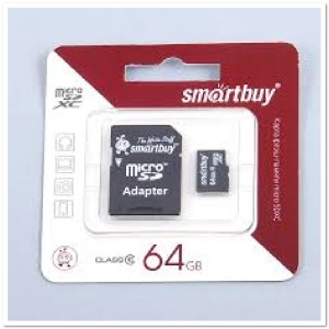 MicroSD Smartbuy5 64 Гб с SD-адаптером 10 класс MicroSD Smartbuy5 64 Гб с SD-адаптером 10 класс