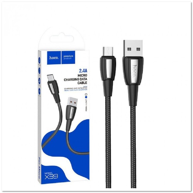 Кабель micro USB HOCO X39  (L=1M) нейлоновая оплётка