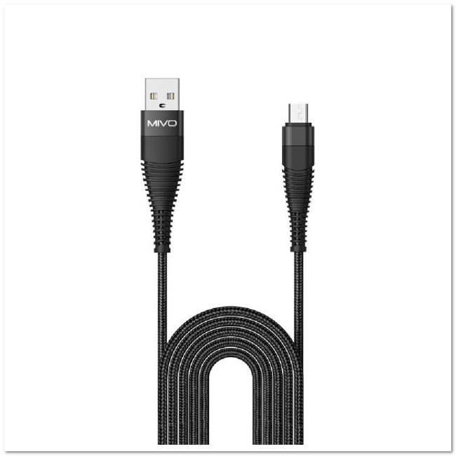 Кабель micro USB MIVO MX-61 (L=3M) 2.4A ХБ