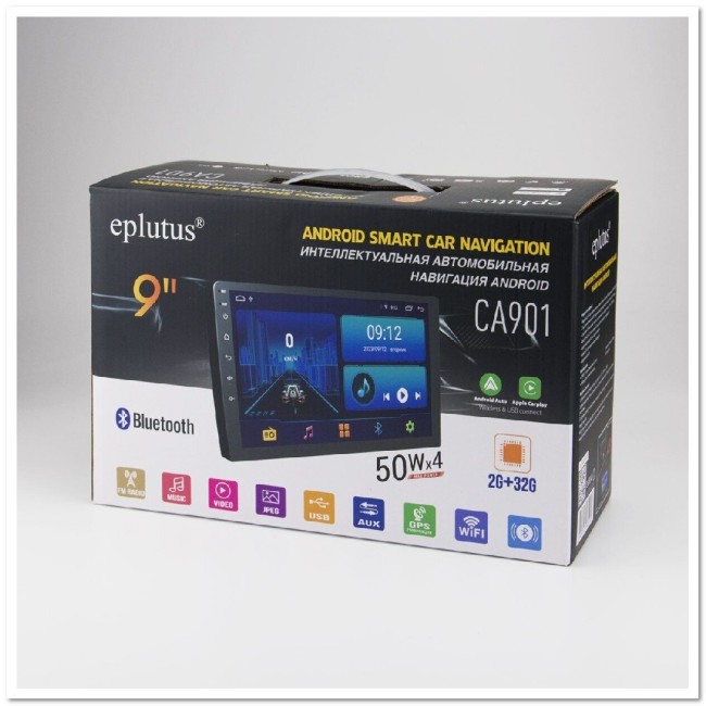 Автомагнитола 2-DIN EPLUTUS CA-901  ANDROID12/GPS/BT5.0/32Гб/Wi-Fi/СЕНСОРНЫЙ 9" LCD HD