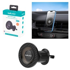 Автодержатель магнитный MIVO MZ43 в дефлектор ЗАКРУЧИВАЮЩИЙСЯ ЗАЖИМ