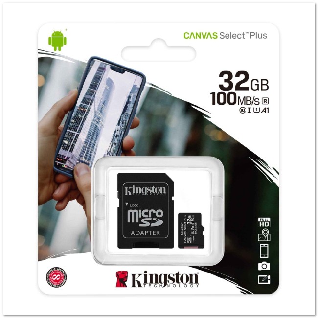 MicroSD Kingstone 32 Гб 10 класс с SD-адаптером COPY