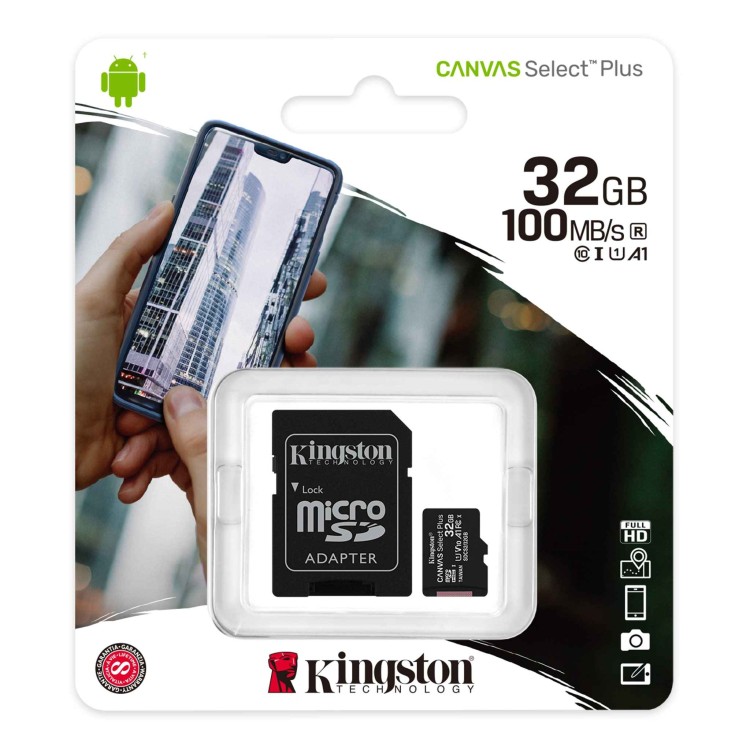 MicroSD Kingstone 32 Гб 10 класс с SD-адаптером COPY