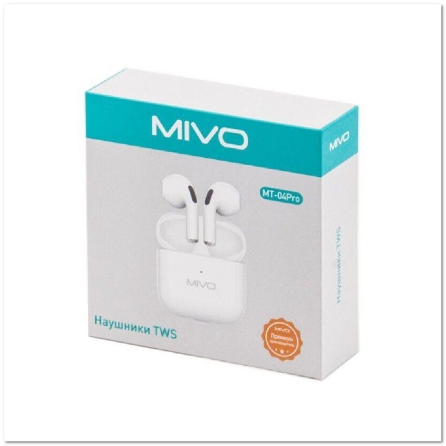Беспроводные наушники MIVO MT-04 PRO TWS WHITE