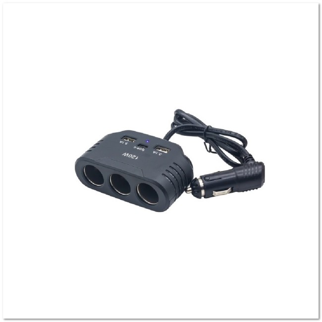 Автомоб. разветвитель Olesson на 3 прикур-ля + 2 USB + TYPE-C (12/24 V) 2011