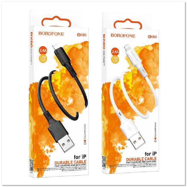 Кабель Lightning  BOROFONE BX80 2.4А (1М) (круглый) Кабель Lightning  BOROFONE BX80 2.4А (1М) (круглый)