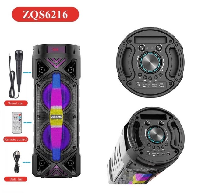 Напольная bluetooth колонка ZQS-6216 (4500 mAh) с микрофоном