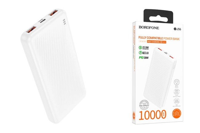 POWERBANK BOROFONE BJ56 10000 mAh PD+CQ3.0  2 USB, micro USB, USB-C 22.5W