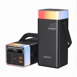 POWERBANK EPLUTUS EB-603Q 60000mAH PD22.5W+CQ3.0 2USB, TYPE-C, LED-дисплей, фонарь
