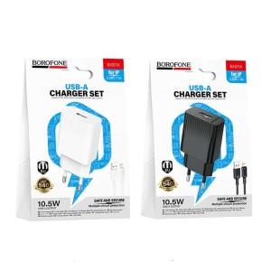 СЗУ BOROFONE BAS71A с USB + кабель Lightning 2.1A