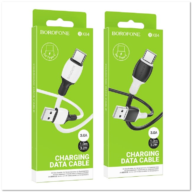 Кабель TYPE C BOROFONE BX84 3А (1М) (круглый) Кабель TYPE C BOROFONE BX84 3А (1М) (круглый)