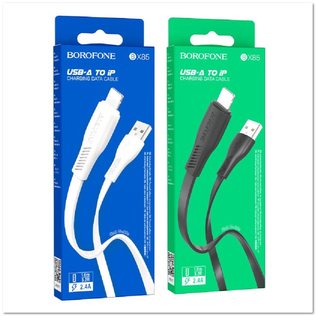 Кабель Lightning  BOROFONE BX85 2.4А (1М) (плоский)