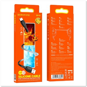 Кабель TYPE C BOROFONE BX86 3А (1М) (ЗАЩИТА ОТ ДЕТЕЙ/ОТ ПЕРЕГРЕВА/ОТ МОРОЗА)