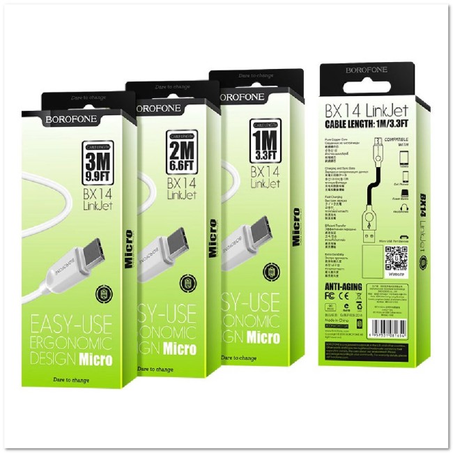 Кабель micro BOROFONE BX14 2.4А (1М) (круглый)