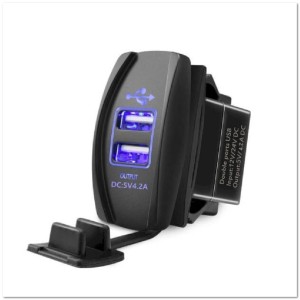 Врезной разъем USB в авто (квадратный) SC3 12-24V 2USB 4.2A