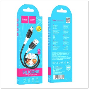 Кабель micro USB HOCO X82 Silicone 2.4A (L=1М) (ЗАЩИТА ОТ ДЕТЕЙ/ОТ ПЕРЕГРЕВА/ОТ МОРОЗА)