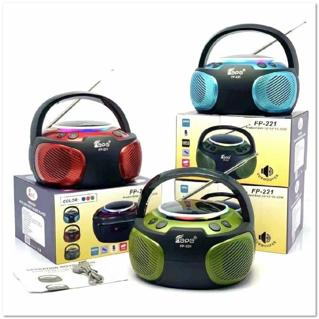Радиоприемник FEPE FP-221 (AUX, USB, microSD, Bluetooth, 220V, 1*18650)