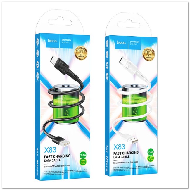 Кабель micro USB HOCO X83  2.4А (L=1М) круглый