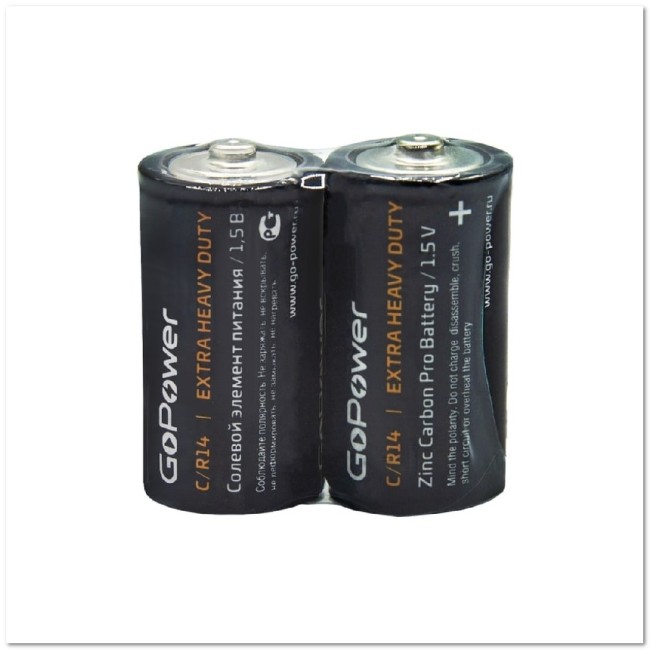 Батарейка солевая GoPower R14 C2