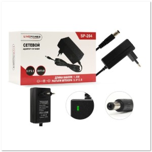 СЗУ для цифровых устройств 30V (1.4А) разъем 5,5 / 2,5 SP-204 (с контр. питания, для пылесосов 1,5м)