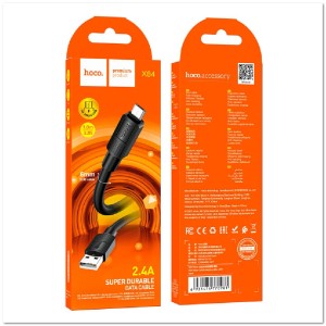 Кабель micro USB HOCO X84  2.4А (L=1М) круглый, толщина 6мм