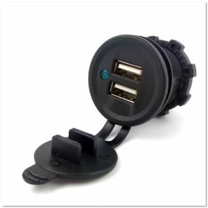 Врезной разъем USB в авто (круглый) CR1020 12-24V 2USB QC3.0