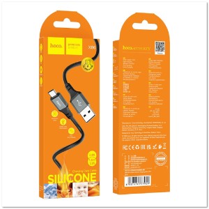Кабель micro USB HOCO X86 Silicone 2.4A (L=1М) (ЗАЩИТА ОТ ДЕТЕЙ/ОТ ПЕРЕГРЕВА/ОТ МОРОЗА)