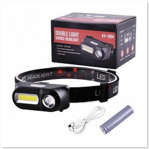 Фонарь налобный KX-1804 (LED, встроен. АКБ, 6 режимов)