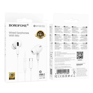 Проводная гарнитура BOROFONE BM100 Pro Type-C WHITE